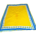 Vintage Silky Scarf Yellow Blue Geometric Square 31" Mod MCM Wear Photo 0