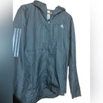 Adidas  Womens Windbreaker Full Zip Black‎ and Gray Size Medium Photo 2