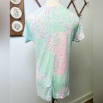 Lilly Pulitzer  Mikela Linen Tee in Minty Fresh Fan Sea XXS Photo 7