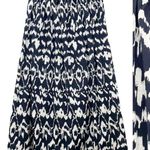 Chadwick's Chadwick’s of Boston Tiered Maxi Peasant Skirt Black & Cream Ikat Size Medium Photo 8