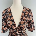 Acler Tippet Floral Flutter Sleeve Midi Dress Size 2 Black Photo 6