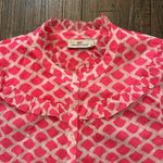 Vineyard Vines  Pink & White Ruffle Long Sleeve Blouse Top Shirt Size Small Photo 2