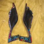 Azuree Cannes Size 5.5 Beaded Mesh Open Toe Chunk Heels Photo 9