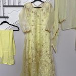 Party wear Indian Designer Maxi Anarkali 3pc suit Wedding Pakistani gown Yellow Size L Photo 1