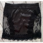 SheIn Black Satin & Lace Peek A Boo Mini Skirt Photo 10