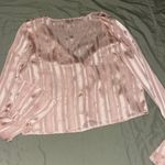 Forever 21 Glittery Button Up Blush Pink Top Photo 1