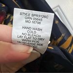 Anthropologie Fig and Flower Navy Floral Sheer Peasant Blouse Boho Top Medium Blue Photo 7