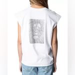 Zadig & Voltaire Cecilia Lion Strass White Tee | Rhinestone Back Graphic T-Shirt Photo 1