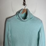 Lands' End Turtleneck Cotton wool pastel sea foam green sweater sz L (14 - 16) Photo 2