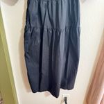 Old Navy  Poplin Midi Dress Black Tiered Puff Sleeves Cotton Popover S Photo 8