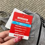 Puma Heathered Light Grey V Neck Racerback Seamless Workout Sports Bra NEW Photo 11