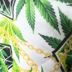 Redfox 420 Leaf Print Sleeveless Quilted Festival Crop Top Size Large Green Photo 5