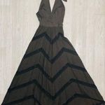 Vintage Lillie Rubin black lace sheer panel cotton halter top dress size 6 full Photo 0