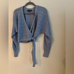 EXPRESS  Blue Wrap Tie Front Knit Cardigan Sweater Size M Photo 3