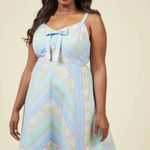Modcloth Yours to Adore in Geometric Blue Pastel Color A-Line Bow Size XS Photo 12