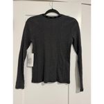 Goldie $125 New  Lewinter Ribbed Pyramid Tipped Long Sleeve Tee - Small - Gray Photo 4
