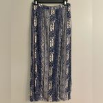 American Eagle Boho Festival Flirty Lined Blue Patterned Maxi Skirt Photo 6