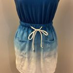 Chic Me 1. Blue & White Ombré Sleeveless Dress Tie Straps Size M Photo 3