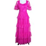 Maxi Dress Size XXS Pink Tulle Whimsical Fairy Princess Prom Formal Star Print Photo 1