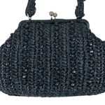 Vintage Marcus Brothers Handbag Black Beaded Crochet Top Handle Evening 50s Glam Photo 1