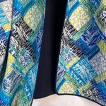 Alfred Dunner Petite Blue Patchwork Quilted Open Front Jacket Blazer Size 16P Photo 3