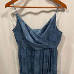 Gorgeous NWT Sachin & Babi chambray blue faux wrap ruffle floral maxi dress Size 10 Photo 3