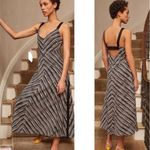 LA LIGNE Eva stripe silk dress midi sz S black white Photo 1