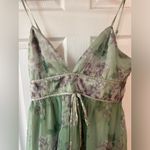 Lulus Delightful Invitation Green Floral Tulle Sleeveless Maxi‎ Dress Size M Photo 1