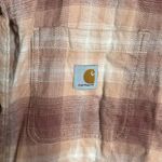 Carhartt Rugged Flex Loose Fit Midweight Flannel Plaid Stucco Shirt Size Small Photo 9