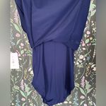 Lands' End OnePiece Swimsuit Dress Navy Blue Sz 6 Long Photo 3