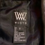 W By Worth  Black Leather Studded Motorcycle Vest Top Size 8 M Photo 5