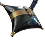 Vintage 30’s antique horn & brass pillow purse Black Photo 2