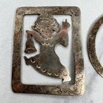 Vintage Aplaca Silver Dancing Women Pendant or Concho Set of 2 Photo 5