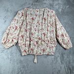 Denim & Supply Ralph Lauren ‎ Floral Blouse Ruffle Trim Boho Peasant Top Medium Photo 2