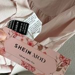 SheIn NWT Mod Light Pink Pinafore Pin Up Dress Halter Tie Back Smocking Midi L Photo 3