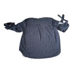 Michael Kors  Women's XL TG Blue Chain Print Tie Sleeve V Neck Blouse Top Photo 2