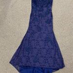 Prom Dress Women's Sz 10 Madeline Gardner New York Navy Sequin Beaded Long Gown Blue Photo 0