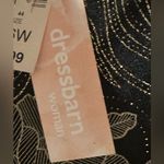 Dress Barn Black & Metallic Gold Floral Print Sz 16W Gold Button & Shoulder Pads Photo 10