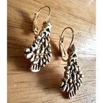 Vintage Christmas Tree Earrings Star Topper Gold Tone Eurowire Nostalgic Holiday Photo 4