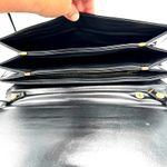 VTG Black Patent Leather Clutch Shoulder Bag 70s 80s Accordion Purse Photo 4