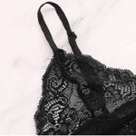 Elegant Black and Pink Lace Sleepwear Set Size M Photo 2