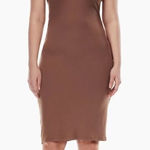Aritzia Wilfred Lanai Ribbed Halter Neck Mini Dress Sz Small Mocha Sorbet Photo 0
