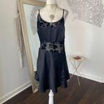 Ivy & Annabelle Early 2000's Whimsygoth Black Crushed Velvet Satin Mini Slip L Size L Photo 3