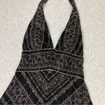 White House | Black Market Floral Embroidered V-neck Halter Tie Top A-line Dress 2 Photo 1