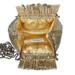 Vintage 80s Vanessa Metallic Gold Purse Long Chain Kiss Lock Evening Puff Pouch Photo 7