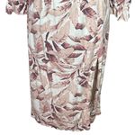 House of Harlow Palm Leaf Midi Dress Women’s Size Medium Linen Vacation Pink Photo 3
