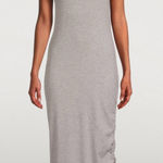 Sweaty Betty  Weekend Twist-Back Dress Gray Long Midi Adjustable Medium Ribbed Photo 0