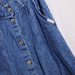 Cherokee VTG Blue Denim Midi Skirt Button Down Pockets 90s Mom Sz 8 Prairie Farm Photo 5