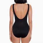 MiracleSuit Ruched One Piece Swimsuit Notched Neckline Black Photo 1