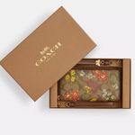 Coach NWT Boxed Long Zip Around Wallet In Signature Canvas With Floral Print Photo 1